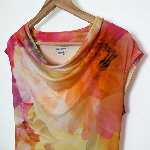 Liz Claiborne Cowl Neck Top - Picture 2 of 7